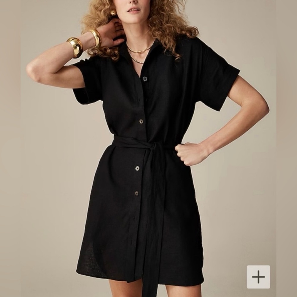 J. Crew Black Capitaine ShirtDress